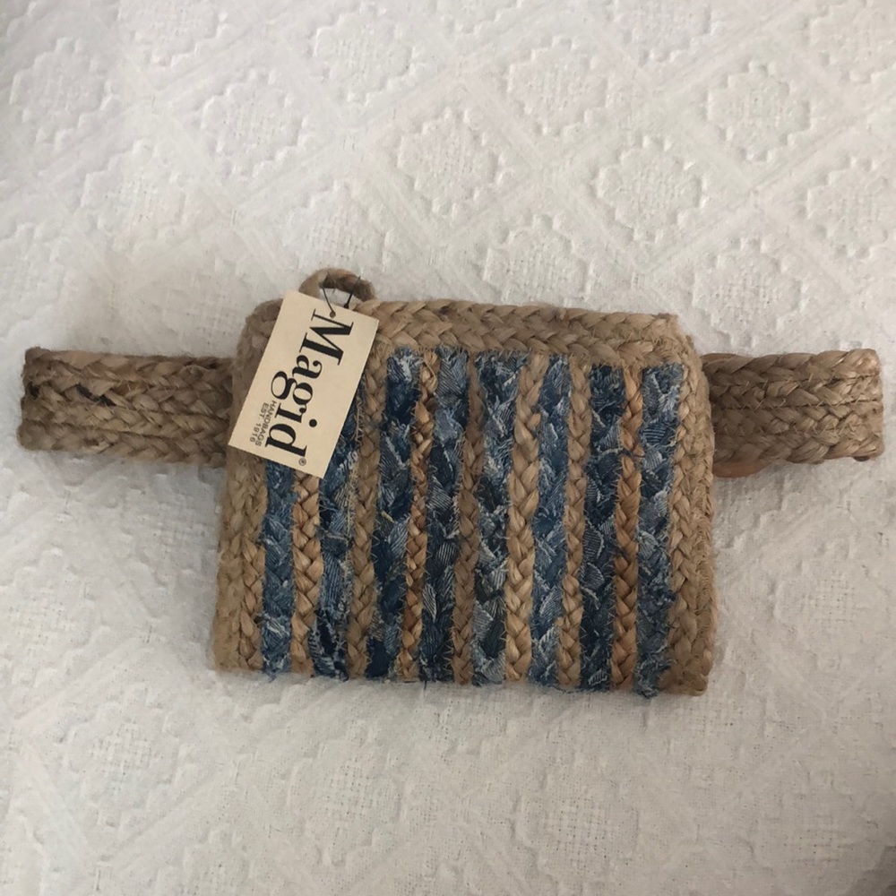 Waist belt bag Fanny pack crossbody woven jute